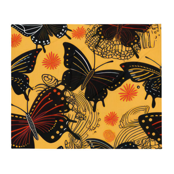 Yellow Butterflies Throw Blanket