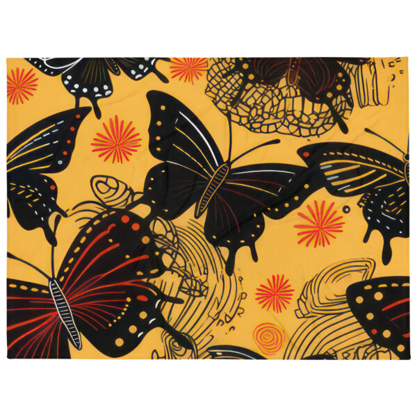 Yellow Butterflies Throw Blanket - Image 2