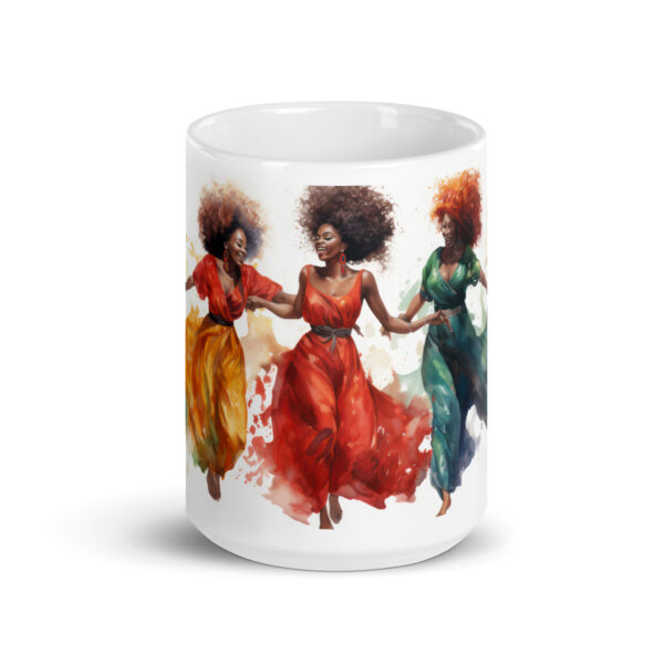 Sistas Dancing White glossy mug - Image 3