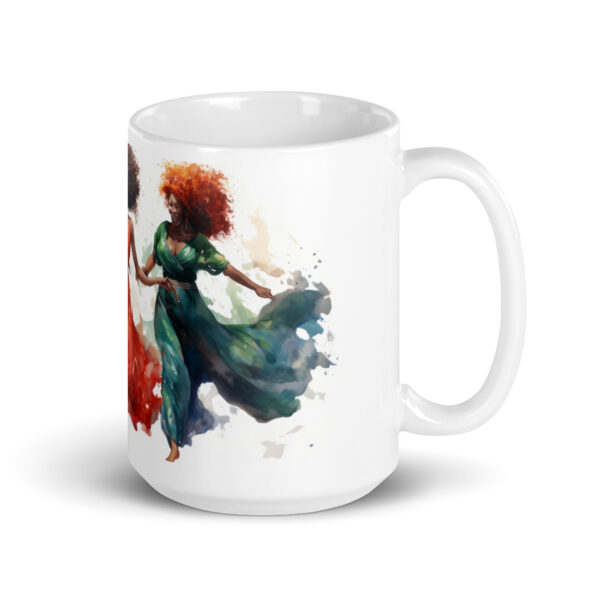 Sistas Dancing White glossy mug