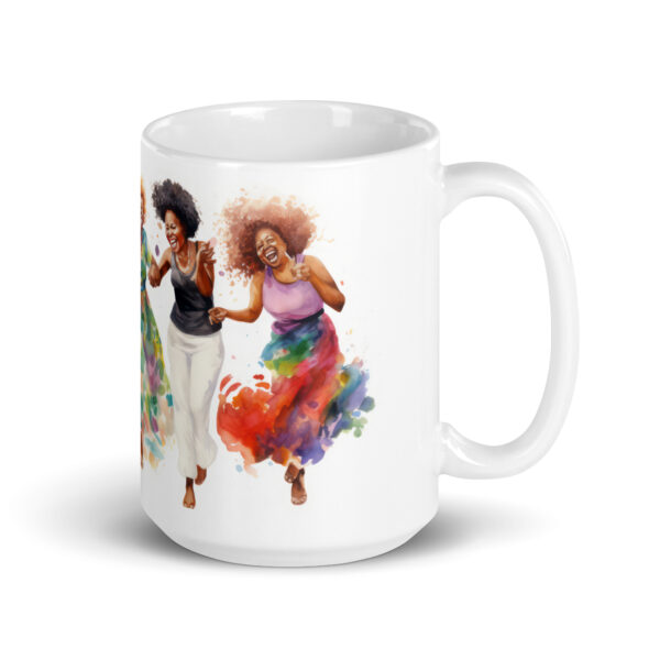 Happy Sistas White glossy mug